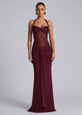 Robe longue au tombé sculptural