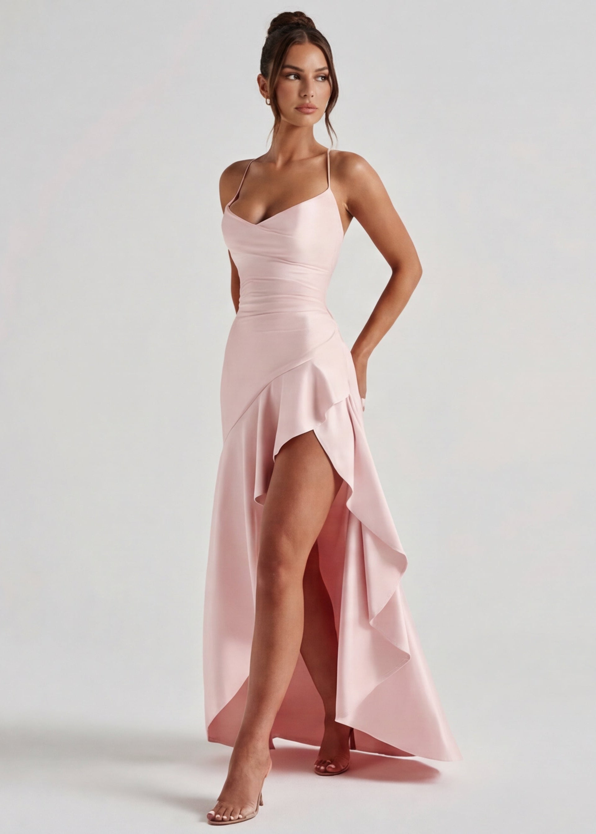 Robe longue au drapé enveloppant
