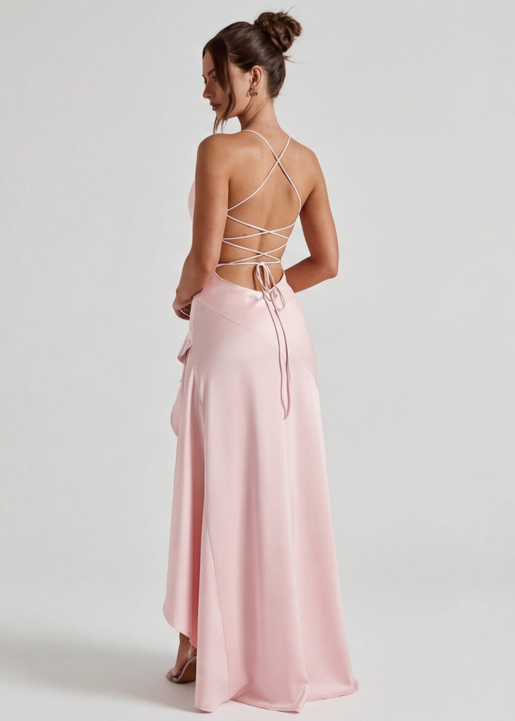 Robe longue au drapé enveloppant