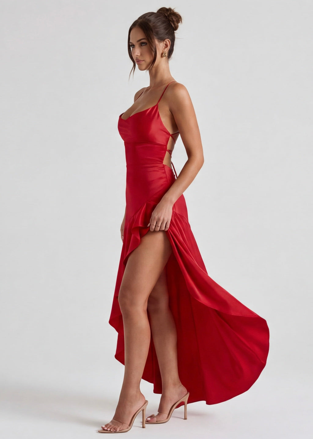 Robe longue au drapé enveloppant