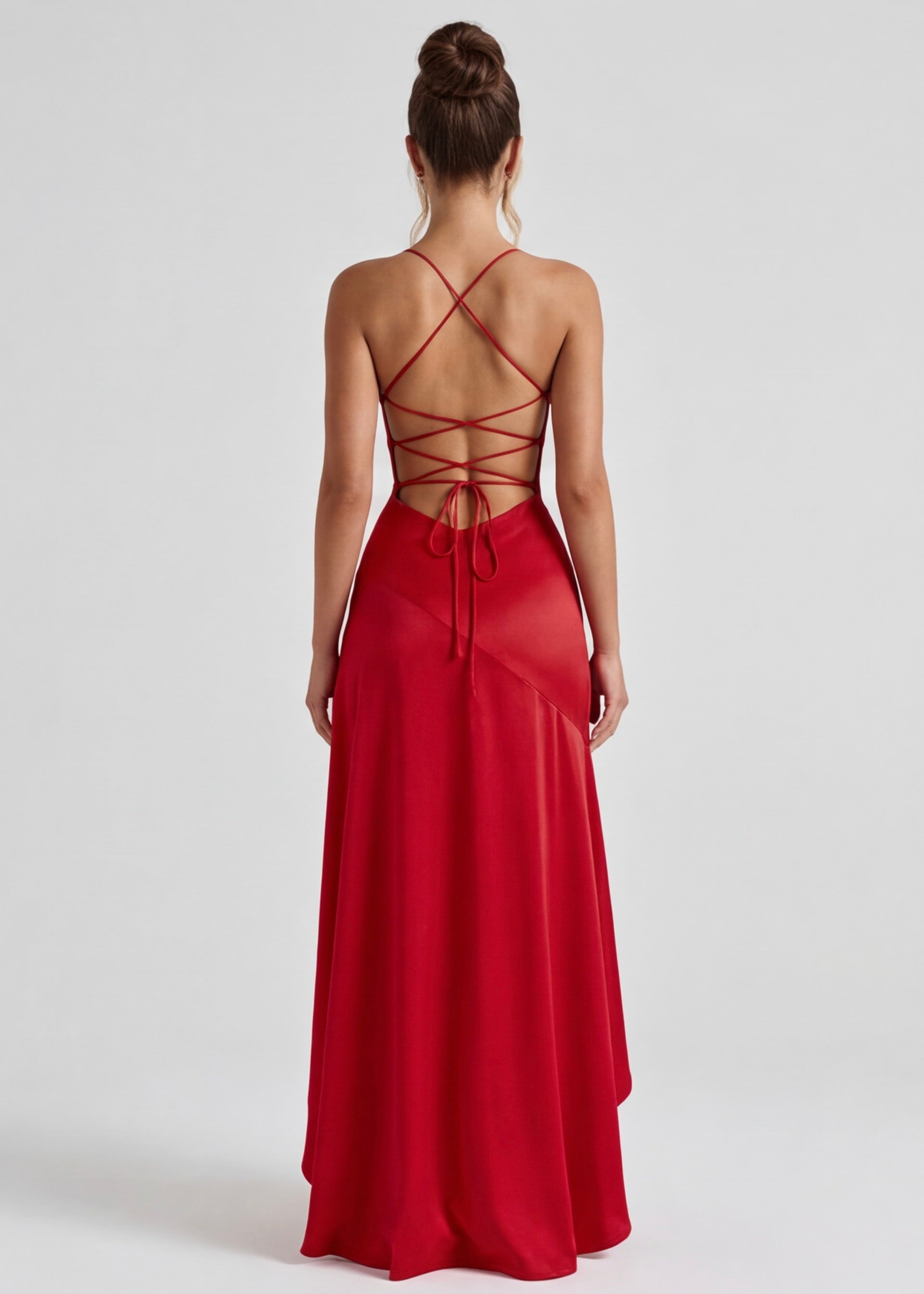 Robe longue au drapé enveloppant
