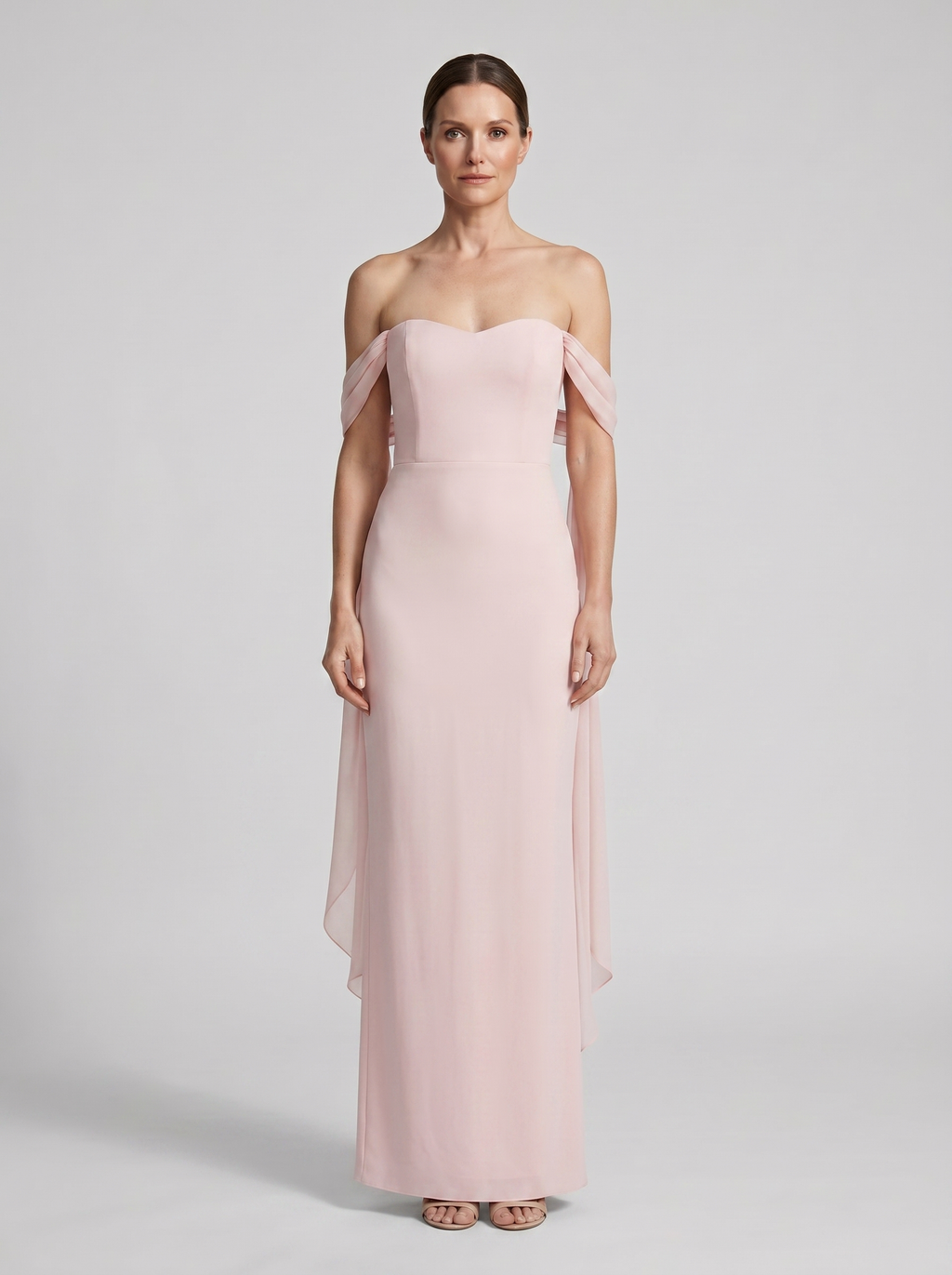 Robe longue bustier à jupe fluide