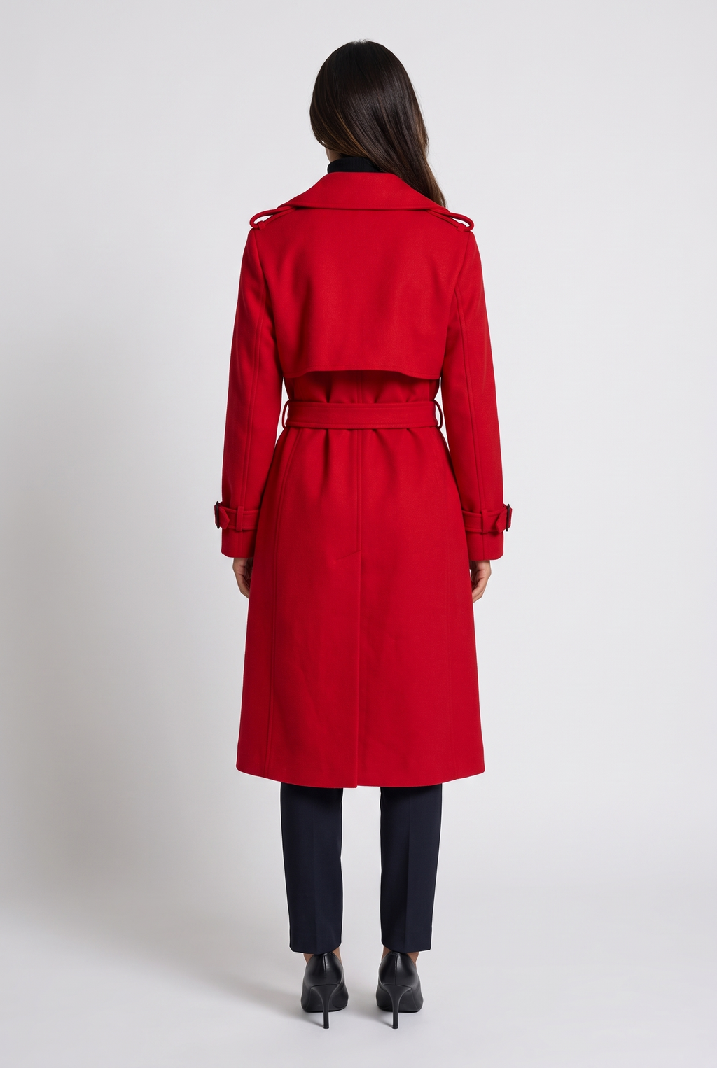 Trench long à ceinture et intérieur chaud