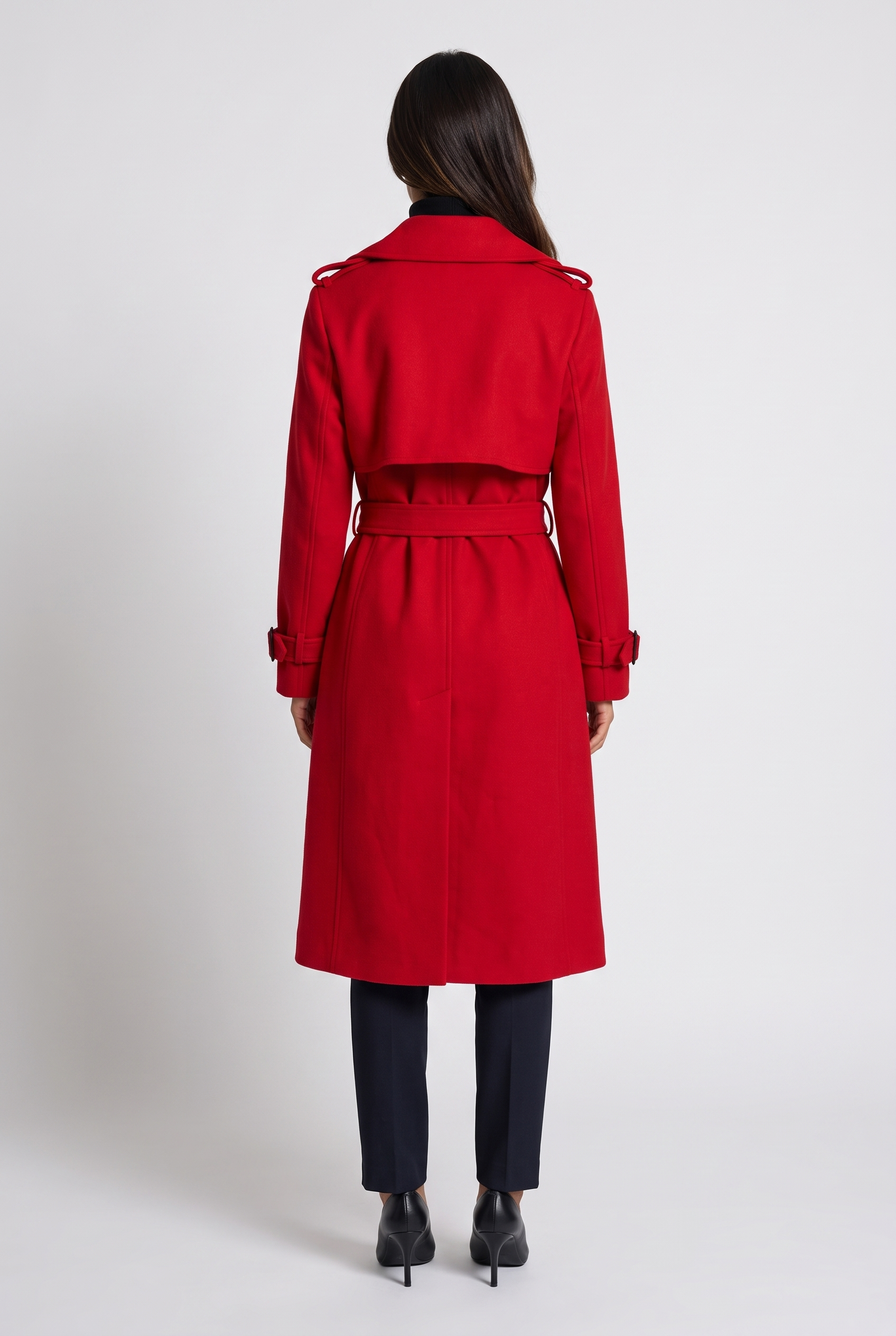 Trench long à ceinture et intérieur chaud