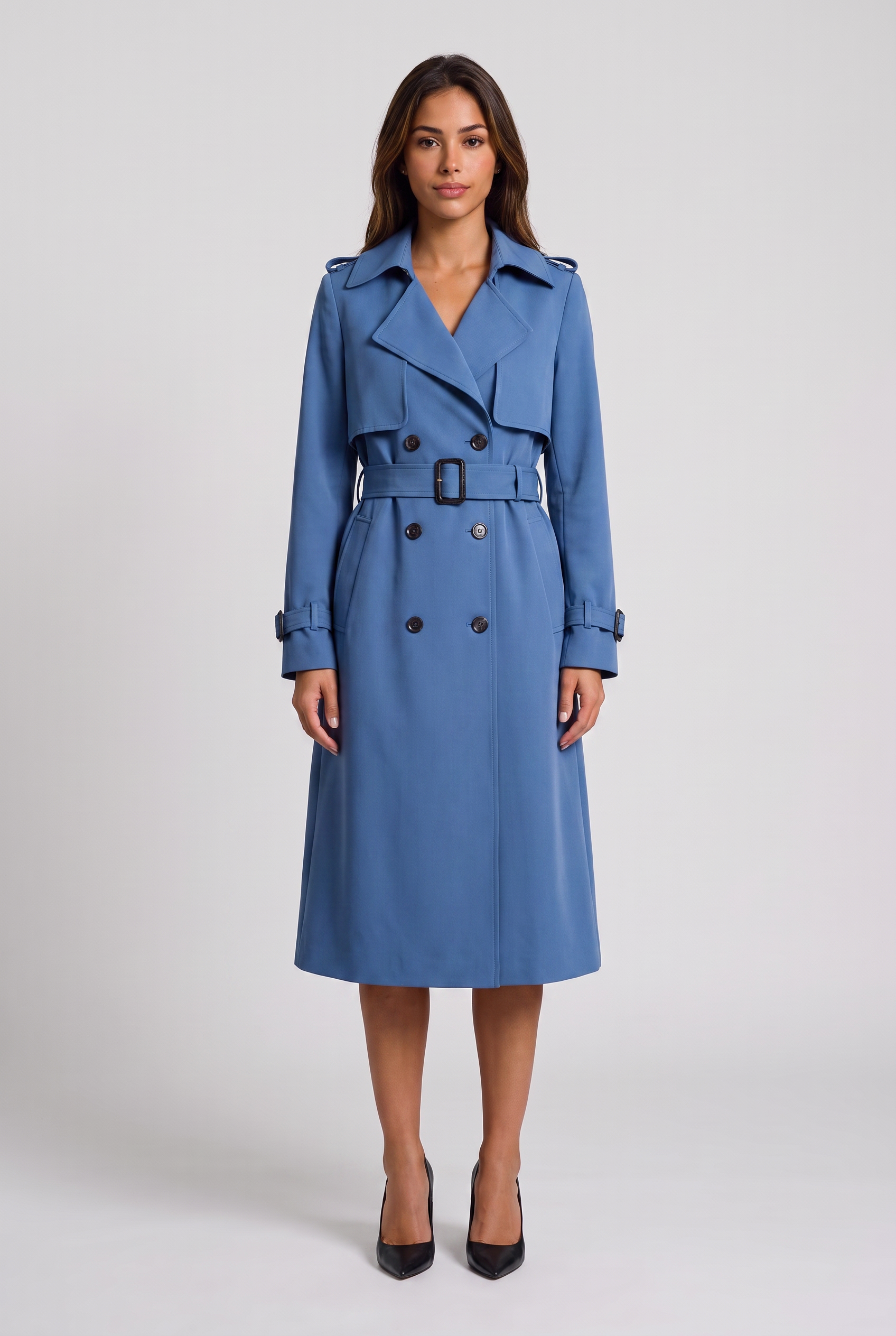 Trench long à ceinture et intérieur chaud