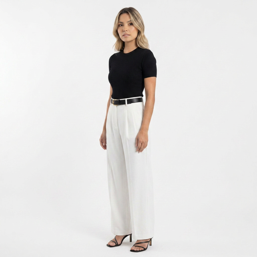 Pantalon palazzo à pinces