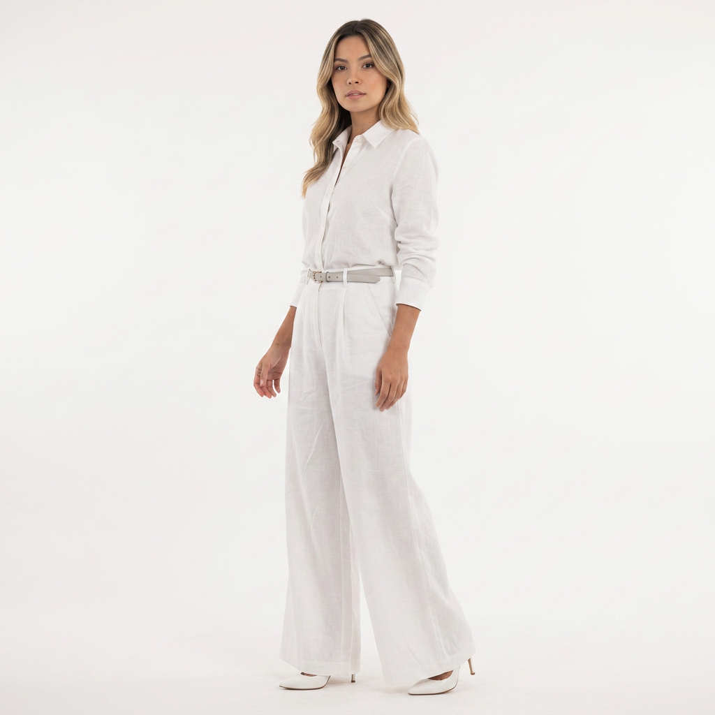 Pantalon palazzo en lin