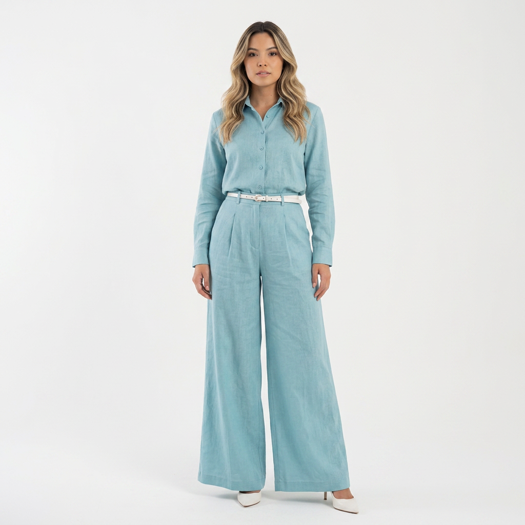 Pantalon palazzo en lin