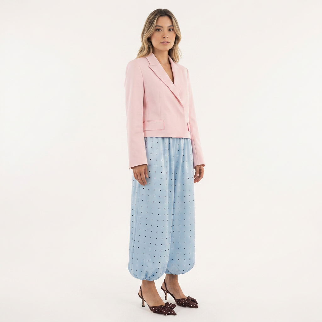Pantalon satiné à bas en lanterne