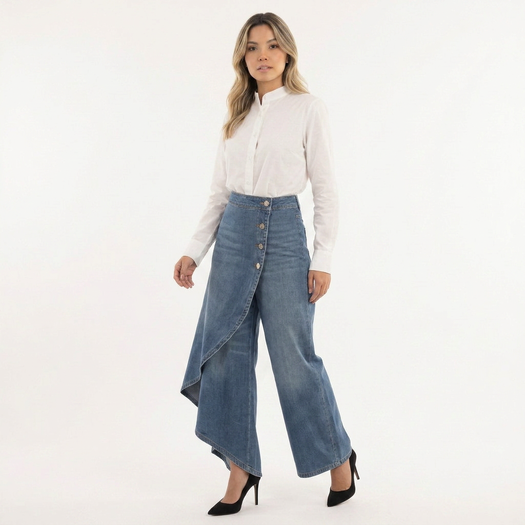 Jean à jambe large en denim
