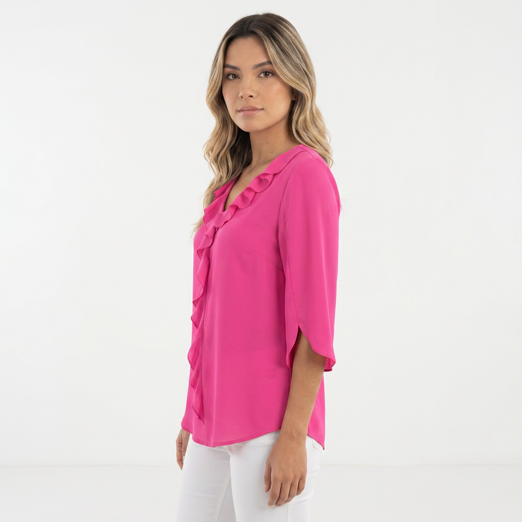 Blouse en gaze à volants