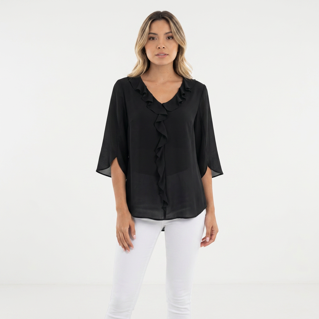 Blouse en gaze à volants