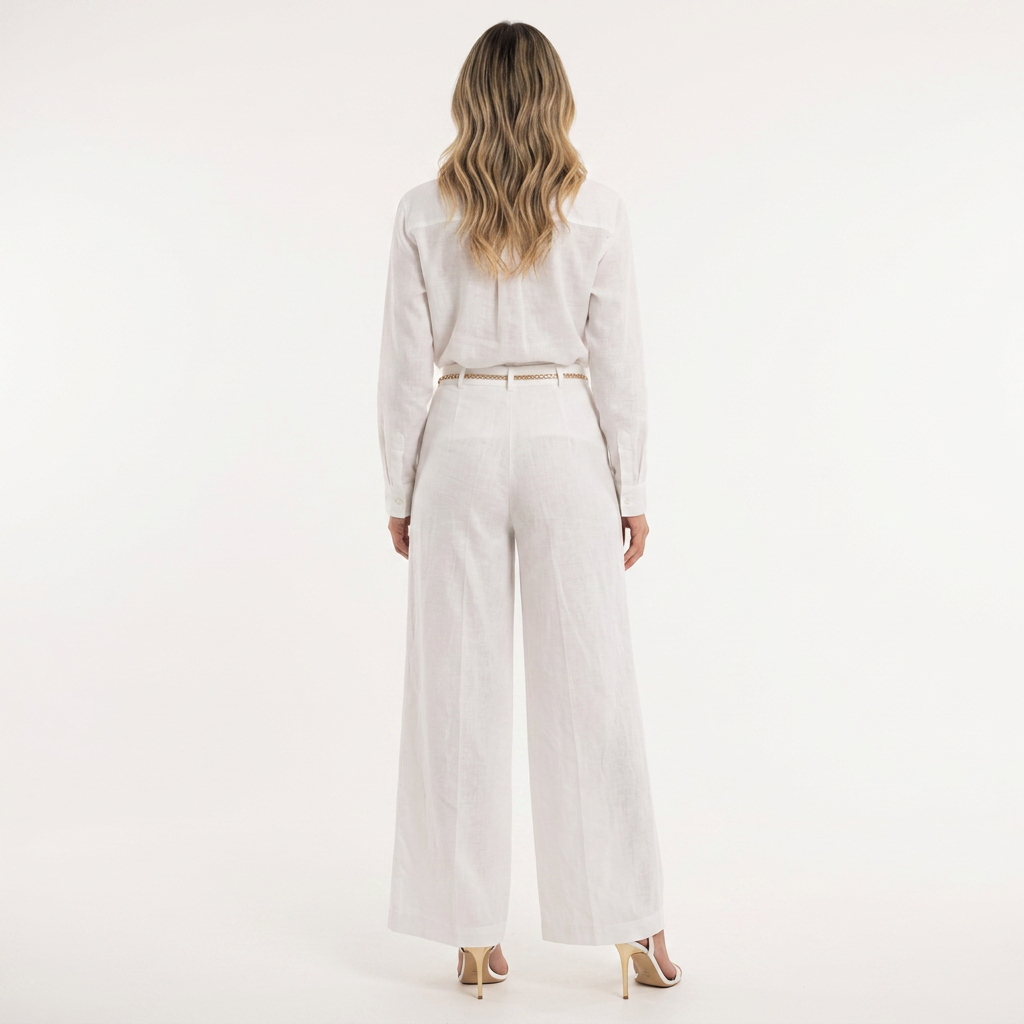 Pantalon palazzo en lin