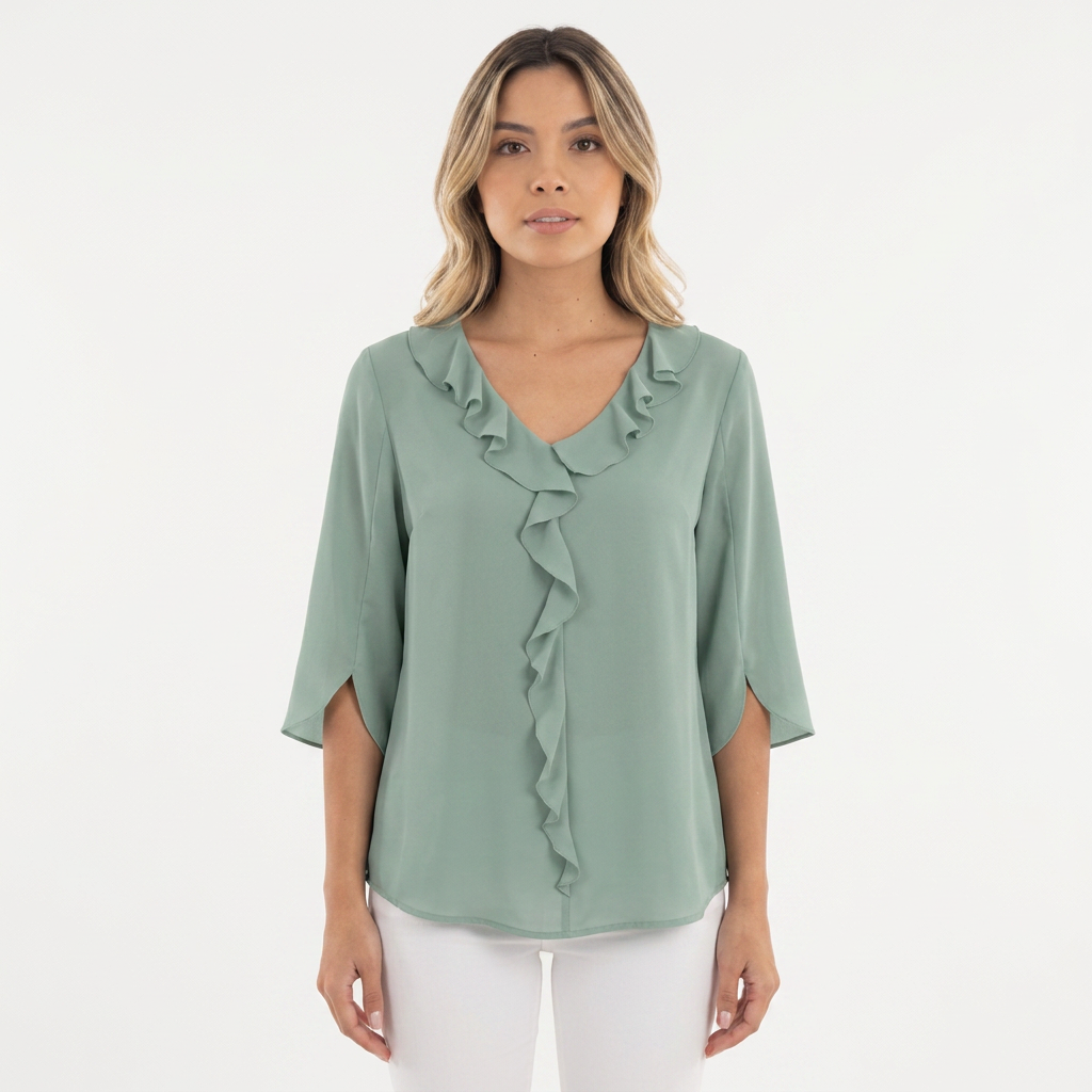 Blouse en gaze à volants