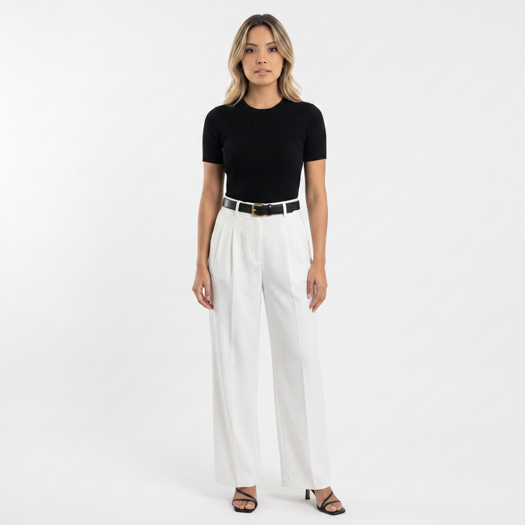 Pantalon palazzo à pinces