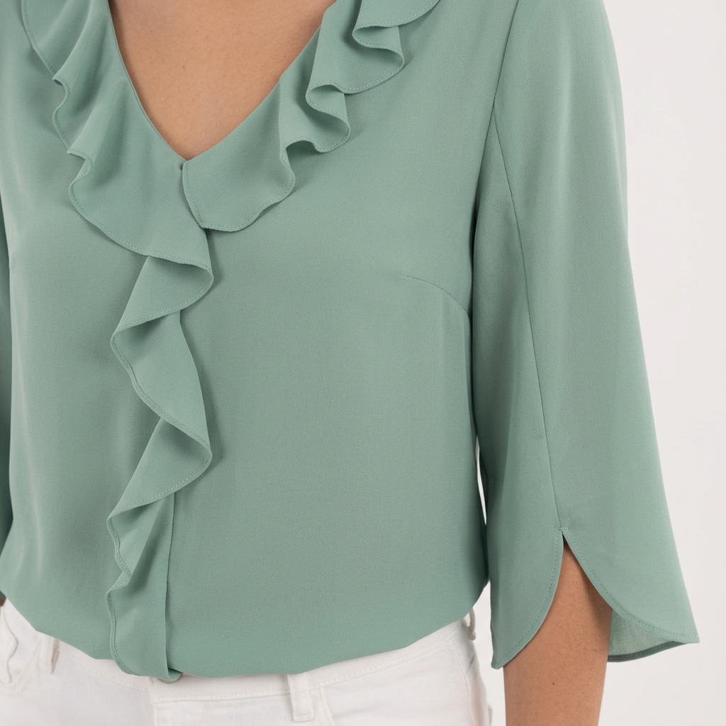 Blouse en gaze à volants