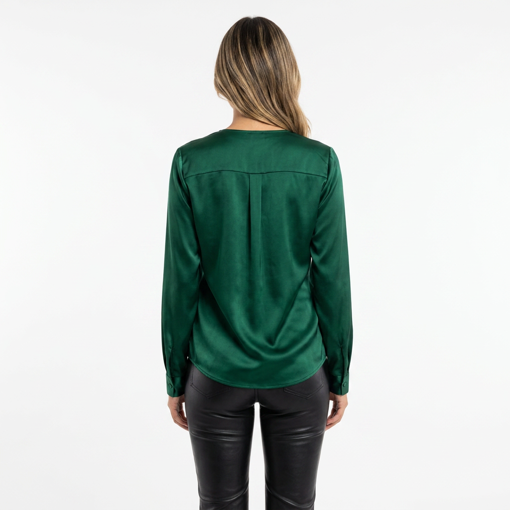 Blouse en satin drapée
