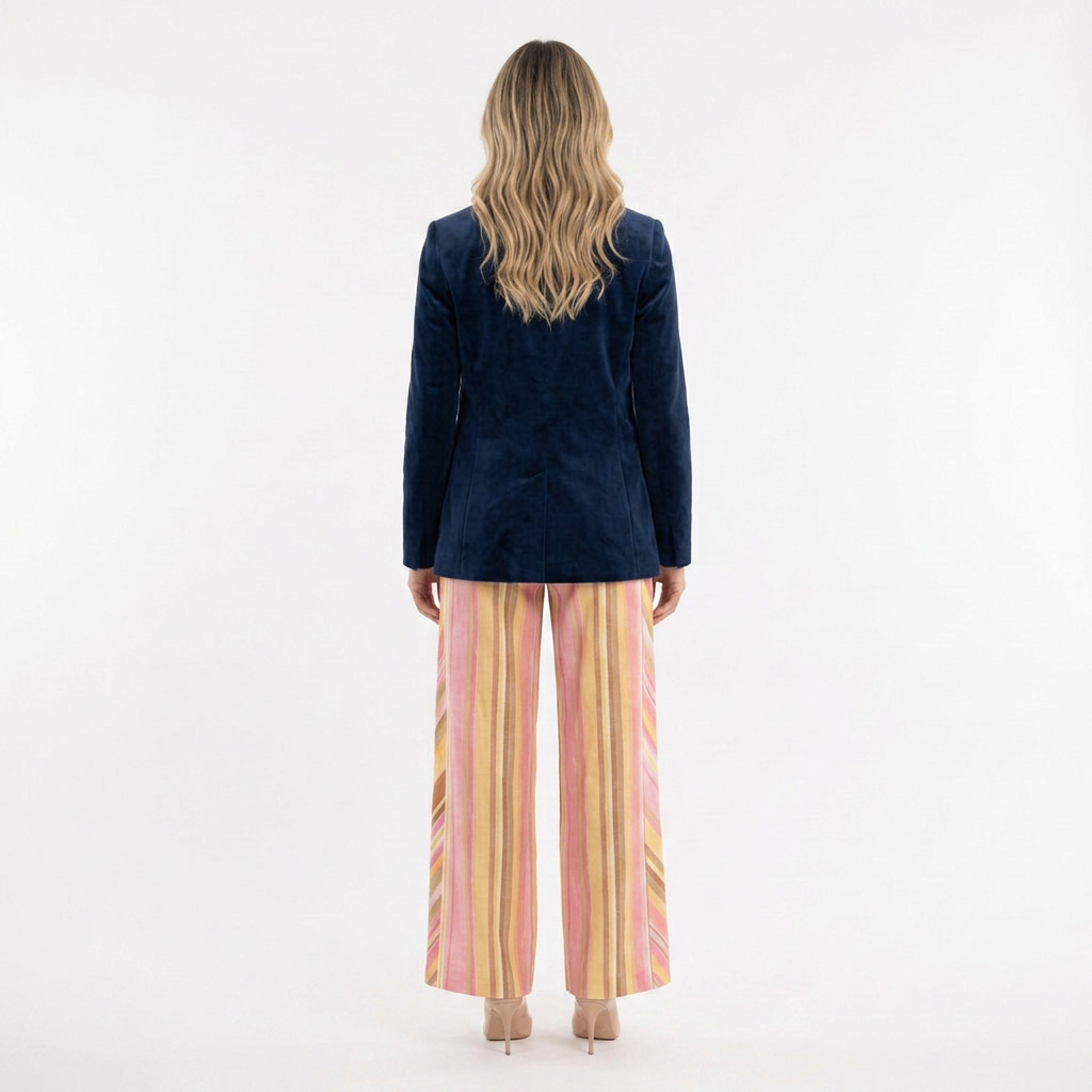 Pantalon à rayures multicolores