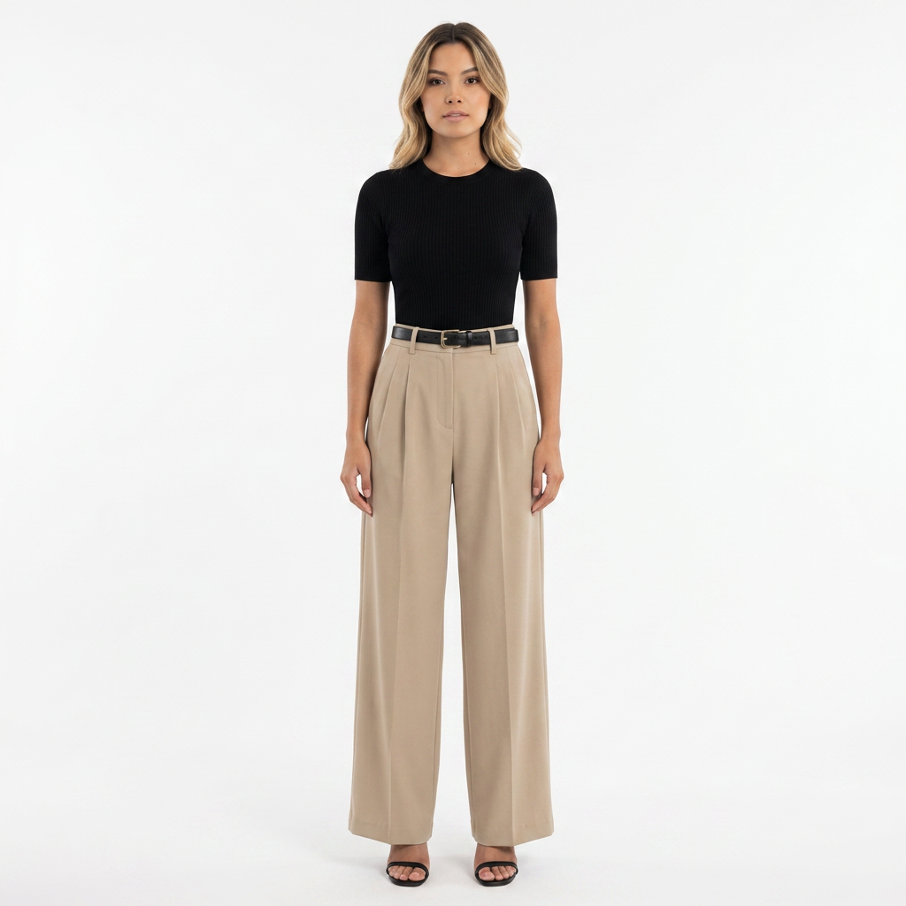 Pantalon palazzo à pinces