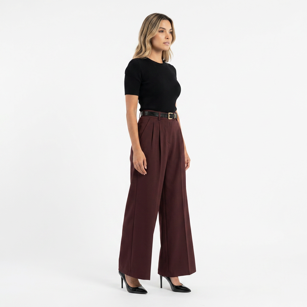Pantalon palazzo à pinces