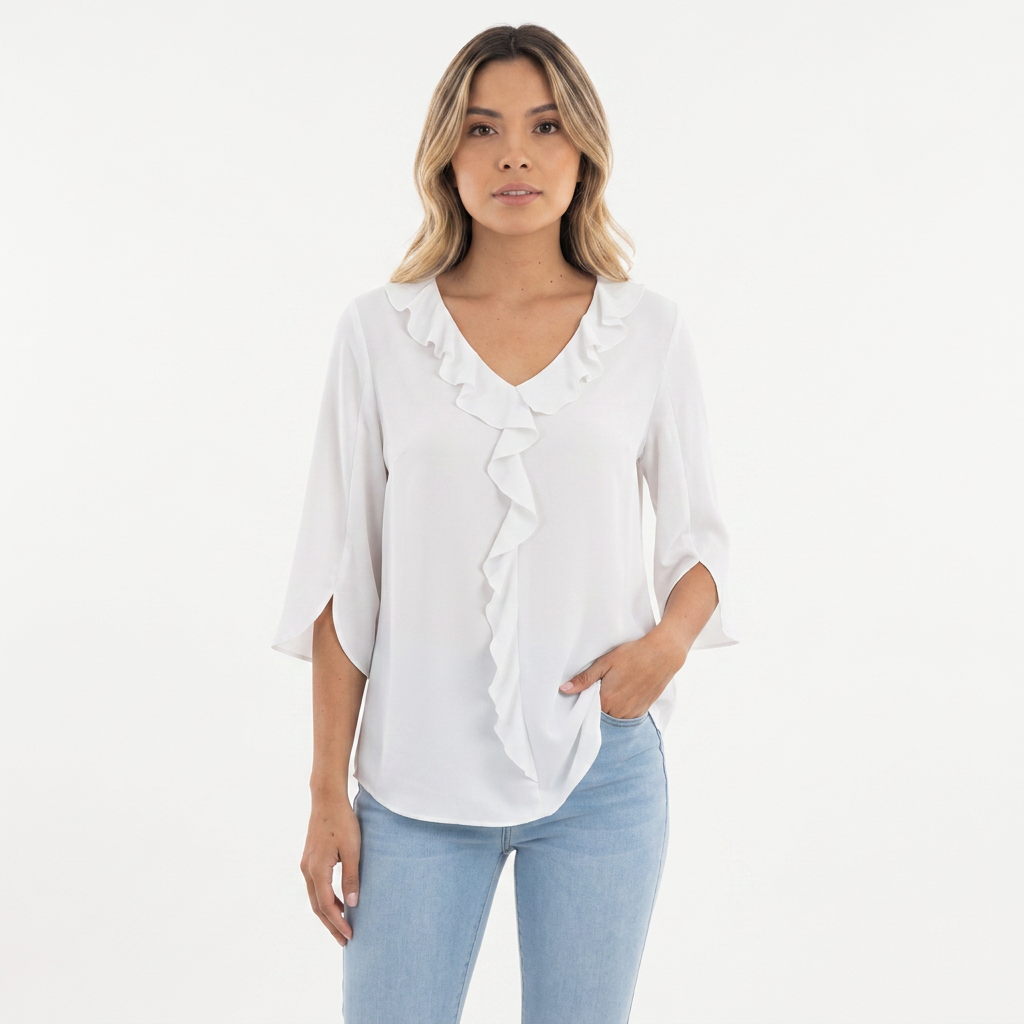 Blouse en gaze à volants
