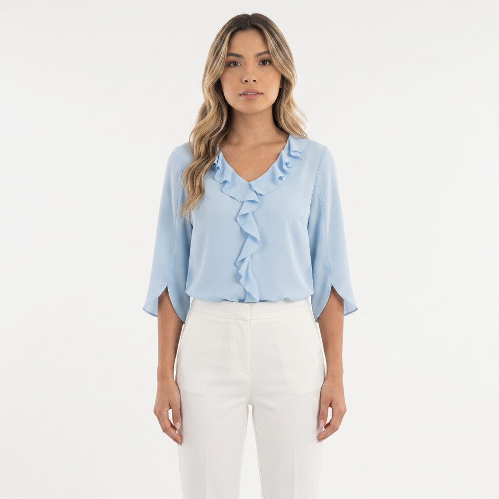 Blouse en gaze à volants