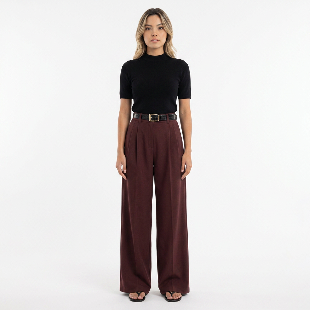 Pantalon palazzo à pinces