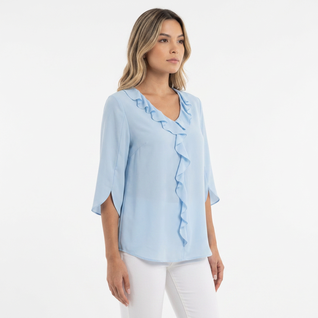 Blouse en gaze à volants