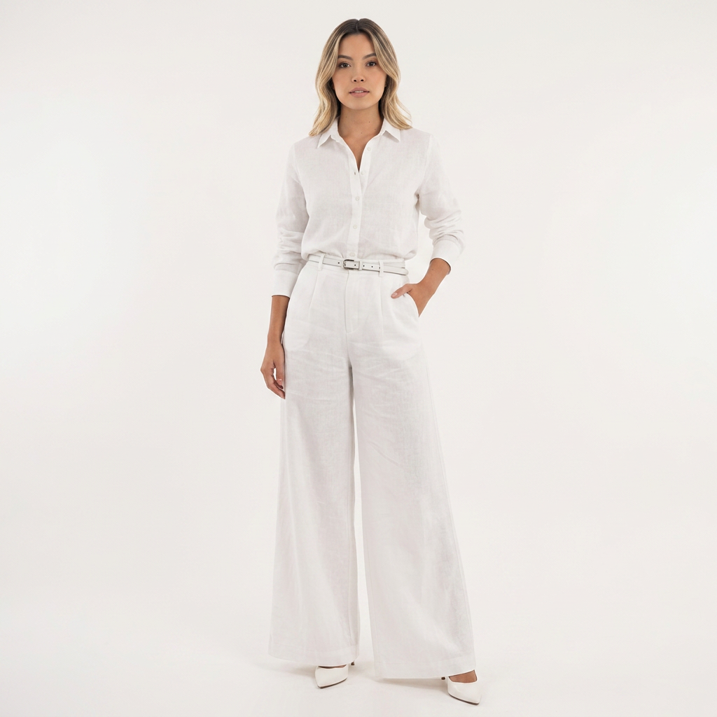 Pantalon palazzo en lin