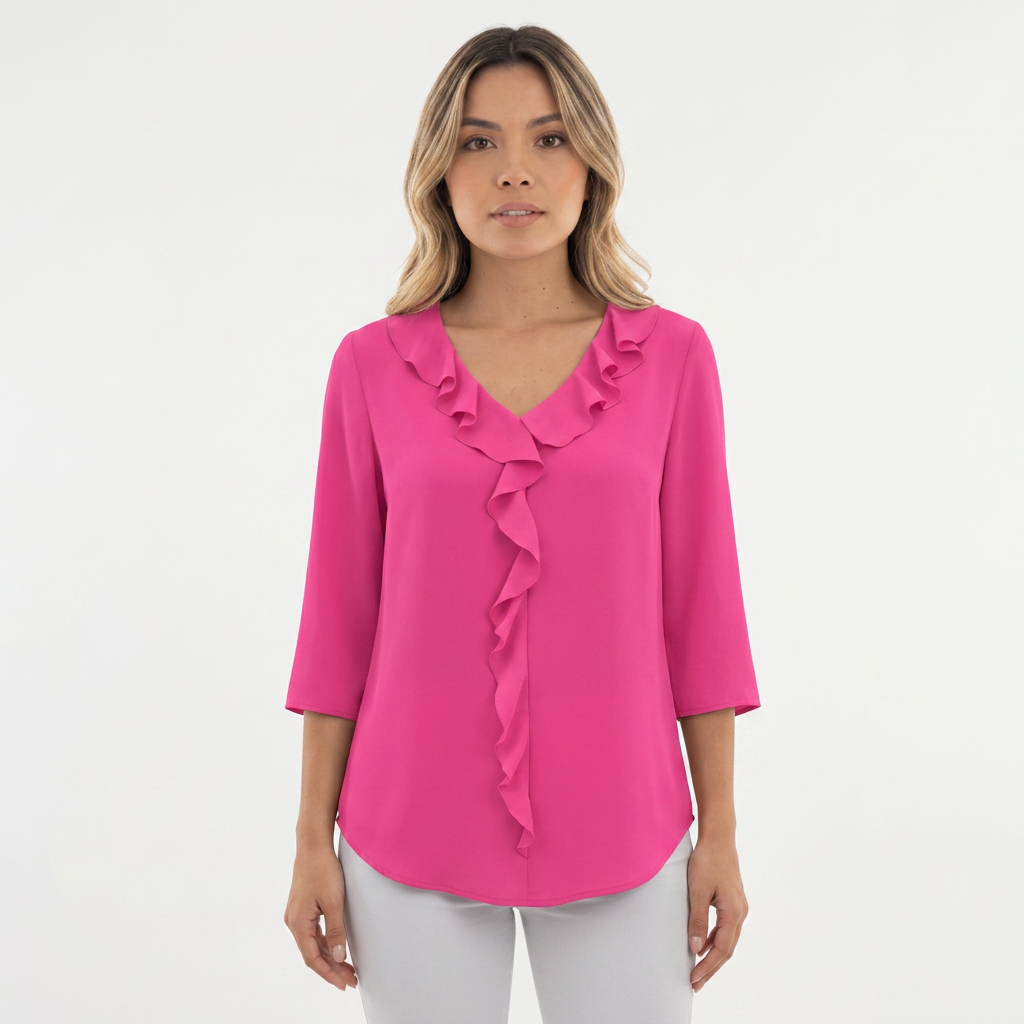 Blouse en gaze à volants