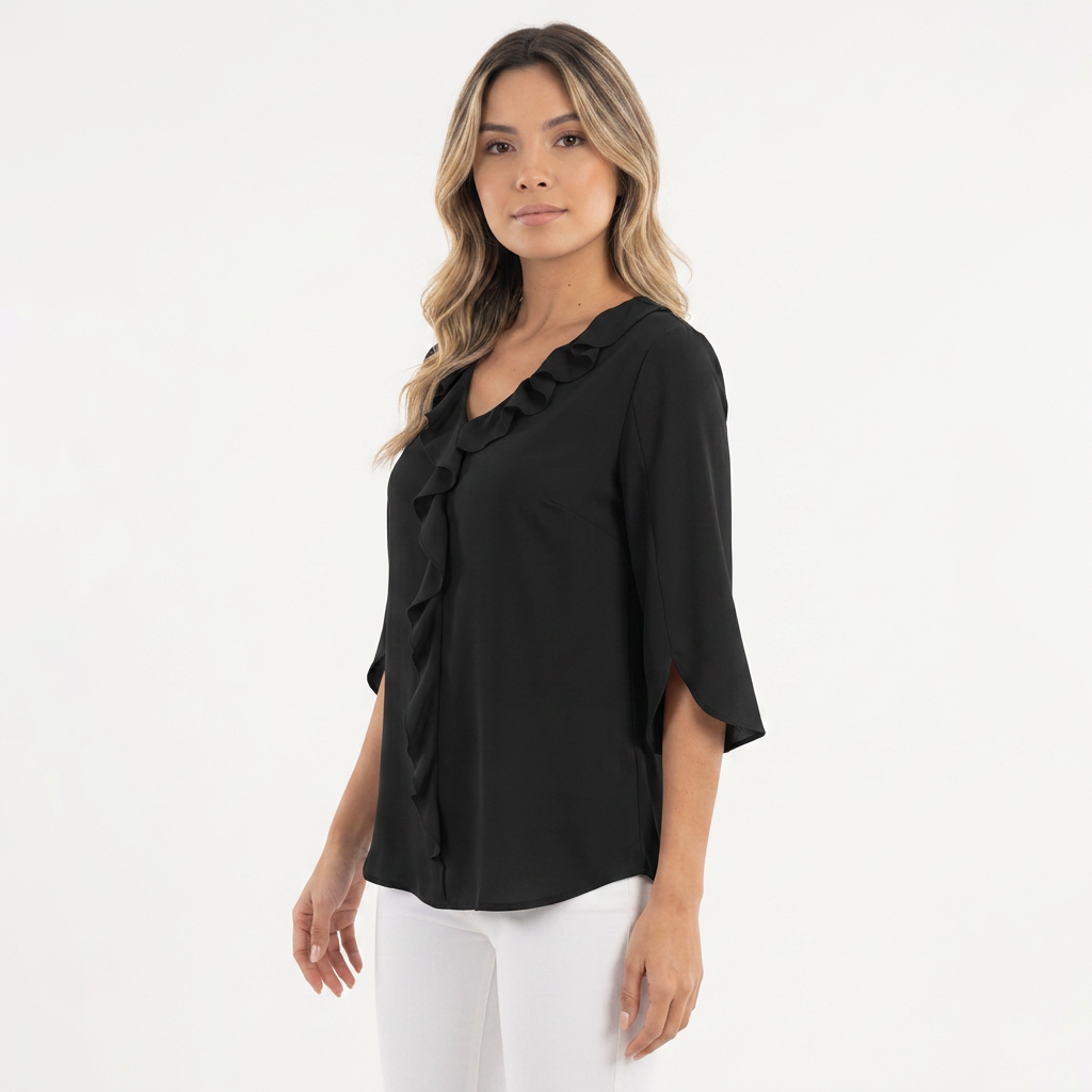 Blouse en gaze à volants