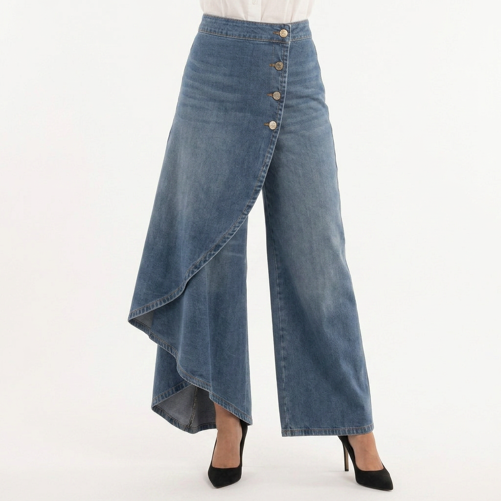 Jean à jambe large en denim