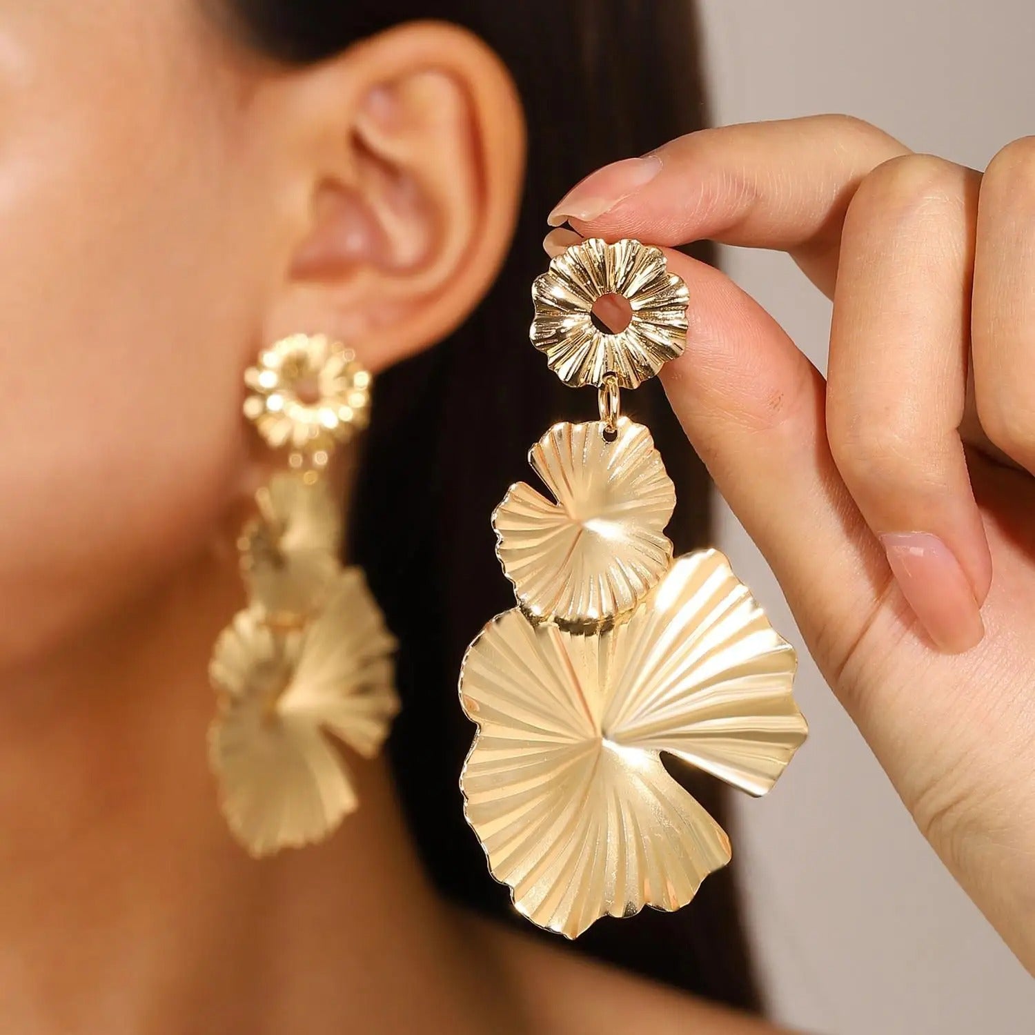 Boucles d’oreilles aux formes naturelles