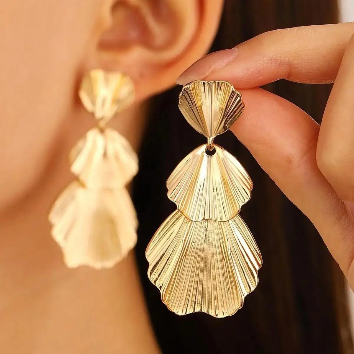Boucles d’oreilles aux formes naturelles