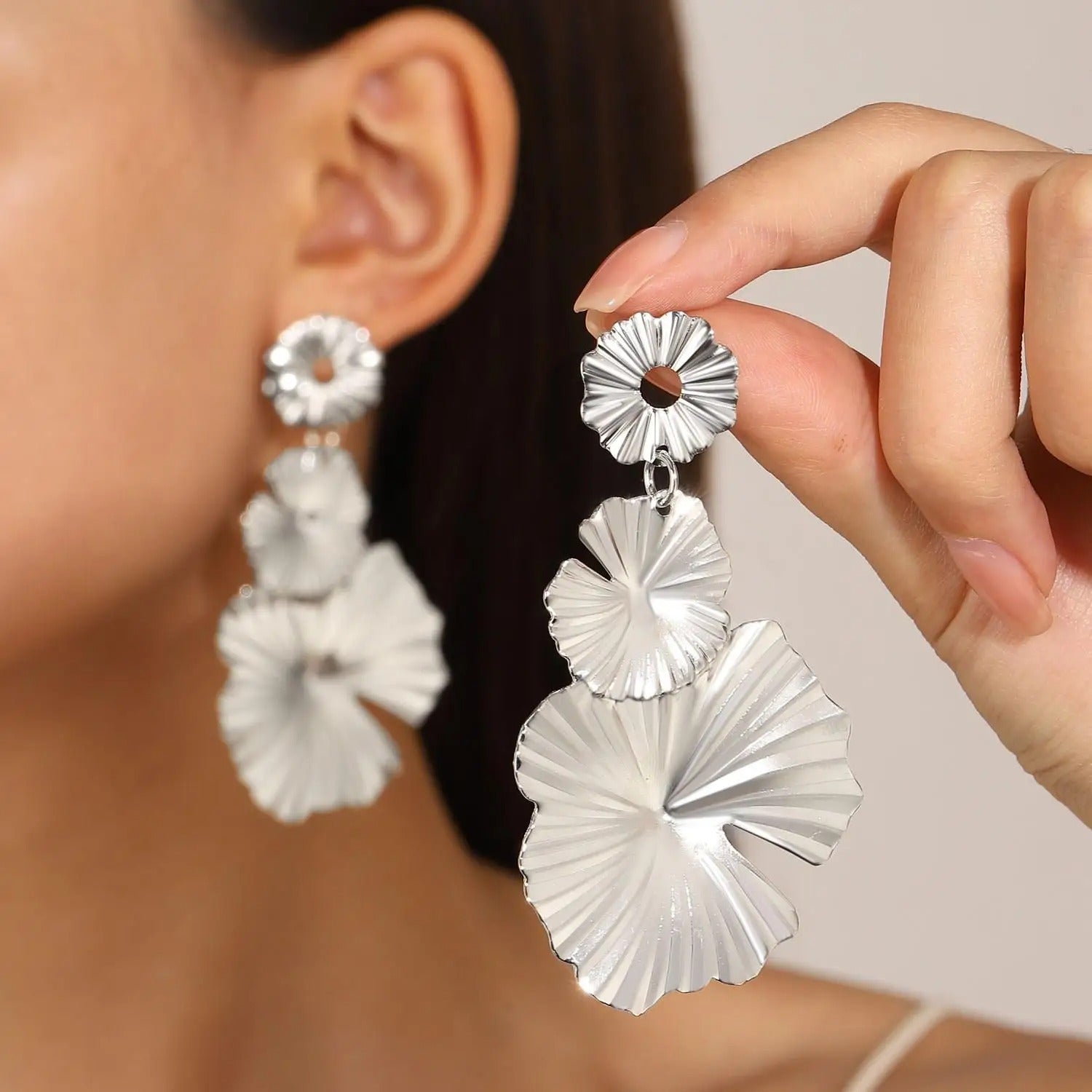 Boucles d’oreilles aux formes naturelles