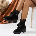 Bottines à laçage et talon large