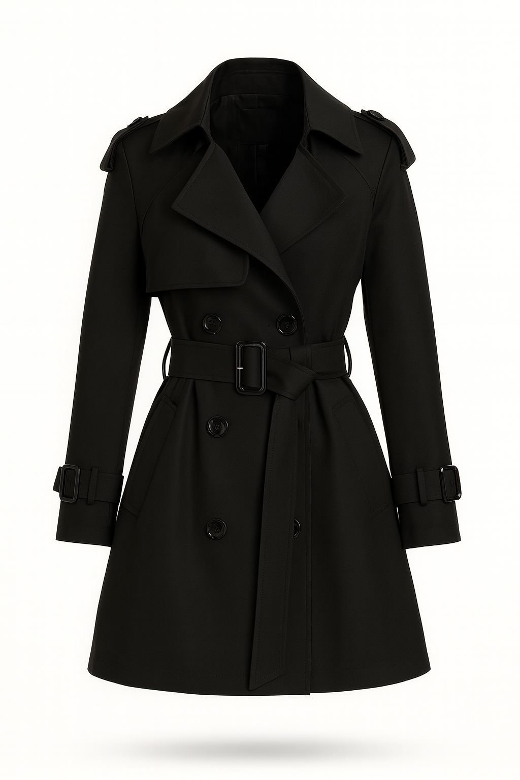Trench court croisé en mélange de coton